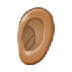 Bagaimana Ear: Medium Skin Tone emoji terlihat di Samsung.