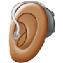 Bagaimana Ear with Hearing Aid: Medium Skin Tone emoji terlihat di Samsung.