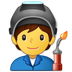 Bagaimana Factory Worker emoji terlihat di Samsung.