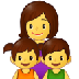 Cómo se ve el emoji Familia: mujer, niña, niño en Samsung.