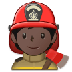 Cómo se ve el emoji Bombero: tono de piel oscuro en Samsung.