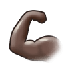 Bagaimana Flexed Biceps: Dark Skin Tone emoji terlihat di Samsung.