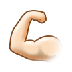 Bagaimana Flexed Biceps: Light Skin Tone emoji terlihat di Samsung.