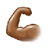 Bagaimana Flexed Biceps: Medium-Dark Skin Tone emoji terlihat di Samsung.