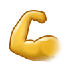 A quoi ressemblent les emoji Biceps contracté sur Samsung.