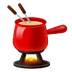 Como o emoji do Fondue é exibido no Samsung.