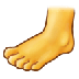 A quoi ressemblent les emoji Pied sur Samsung.