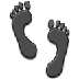 Bagaimana Footprints emoji terlihat di Samsung.