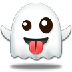 Bagaimana Ghost emoji terlihat di Samsung.