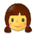 Como o emoji do Menina é exibido no Samsung.