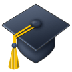 Bagaimana Graduation Cap emoji terlihat di Samsung.