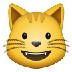 Cómo se ve el emoji Gato sonriendo en Samsung.