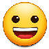 A quoi ressemblent les emoji Visage rieur sur Samsung.