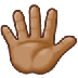 Bagaimana Hand with Fingers Splayed: Medium Skin Tone emoji terlihat di Samsung.