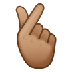 Bagaimana Hand with Index Finger and Thumb Crossed: Medium Skin Tone emoji terlihat di Samsung.