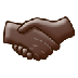 Bagaimana Handshake: Dark Skin Tone emoji terlihat di Samsung.