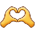 Cómo se ve el emoji Manos formando un corazón en Samsung.