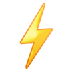 Bagaimana High Voltage emoji terlihat di Samsung.