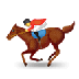 Como o emoji do Corrida de cavalos é exibido no Samsung.