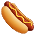 Como o emoji do Cachorro-quente é exibido no Samsung.