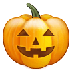 Bagaimana Jack-O-Lantern emoji terlihat di Samsung.