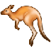 Bagaimana Kangaroo emoji terlihat di Samsung.