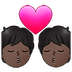 Bagaimana Kiss: Dark Skin Tone emoji terlihat di Samsung.