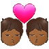 Como o emoji do Beijo: pele morena escura é exibido no Samsung.