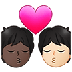 A quoi ressemblent les emoji Bisou : adulte, adulte, peau foncée et peau claire sur Samsung.