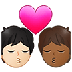 Bagaimana Kiss: Person, Person, Light Skin Tone, Medium-Dark Skin Tone emoji terlihat di Samsung.