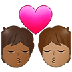 Bagaimana Kiss: Person, Person, Medium-Dark Skin Tone, Medium Skin Tone emoji terlihat di Samsung.