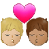 A quoi ressemblent les emoji Bisou : adulte, adulte, peau moyennement claire et peau légèrement mate sur Samsung.