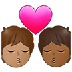 Bagaimana Kiss: Person, Person, Medium Skin Tone, Medium-Dark Skin Tone emoji terlihat di Samsung.