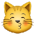 Bagaimana Kissing Cat emoji terlihat di Samsung.