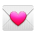 Como o emoji do Carta de amor é exibido no Samsung.