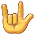 Bagaimana Love-You Gesture emoji terlihat di Samsung.