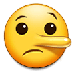 A quoi ressemblent les emoji Visage de menteur sur Samsung.