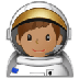 Como o emoji do Astronauta homem: pele morena é exibido no Samsung.