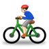 Cómo se ve el emoji Hombre en bicicleta: tono de piel claro en Samsung.