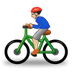 Cómo se ve el emoji Hombre en bicicleta: tono de piel claro medio en Samsung.