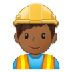 Cómo se ve el emoji Profesional de la construcción hombre: tono de piel oscuro medio en Samsung.