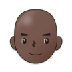 Bagaimana Man: Dark Skin Tone, Bald emoji terlihat di Samsung.