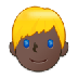 Bagaimana Man: Dark Skin Tone, Blond Hair emoji terlihat di Samsung.