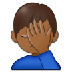 Bagaimana Man Facepalming: Medium-Dark Skin Tone emoji terlihat di Samsung.