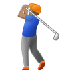 Golf oynayan erkek: orta cilt tonu emojisi Samsung üzerinde nasıl görünüyor.