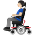 A quoi ressemblent les emoji Homme en fauteuil motorisé: peau claire sur Samsung.