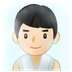 A quoi ressemblent les emoji Homme au hammam: peau claire sur Samsung.