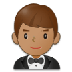 Bagaimana Man in Tuxedo: Medium Skin Tone emoji terlihat di Samsung.