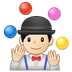 Bagaimana Man Juggling: Light Skin Tone emoji terlihat di Samsung.