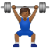 Bagaimana Man Lifting Weights: Medium-Dark Skin Tone emoji terlihat di Samsung.